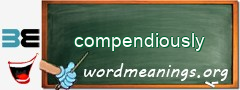 WordMeaning blackboard for compendiously